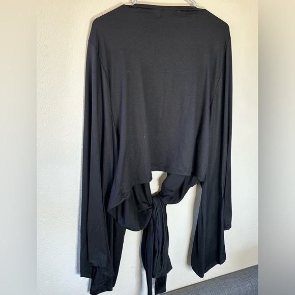Big Risk Wrap Around Kimono Crop Top - Black Rebdolls size 4x plus size - Picture 6 of 7